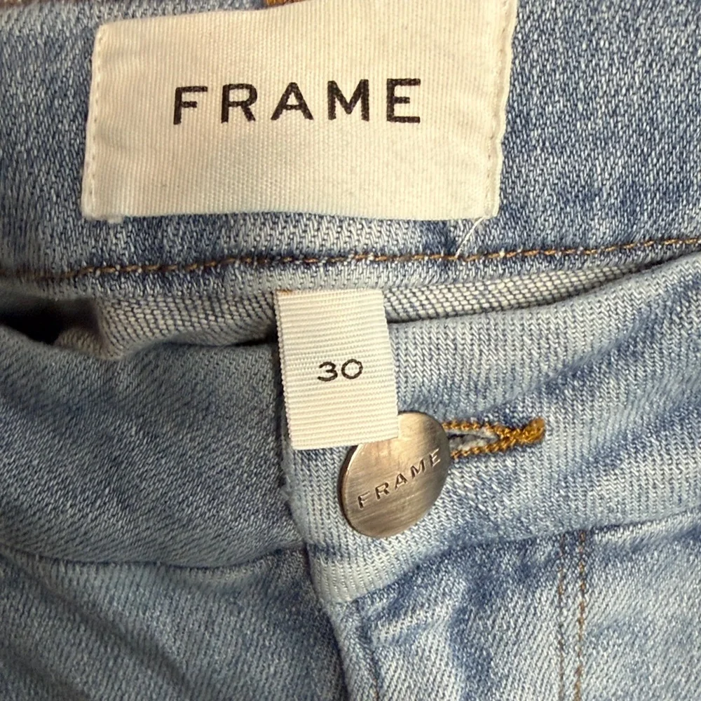 FRAME Le Crop Mini Boot Light Wash Raw Hem Jeans‎ Size 30 - Picture 3 of 6